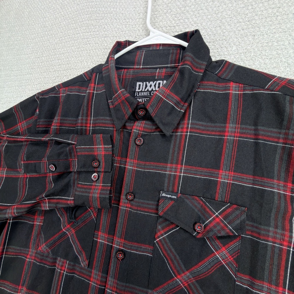Dixxon Snap On Form Function Flannel Shirt Mens XL Black Red Limited Edition